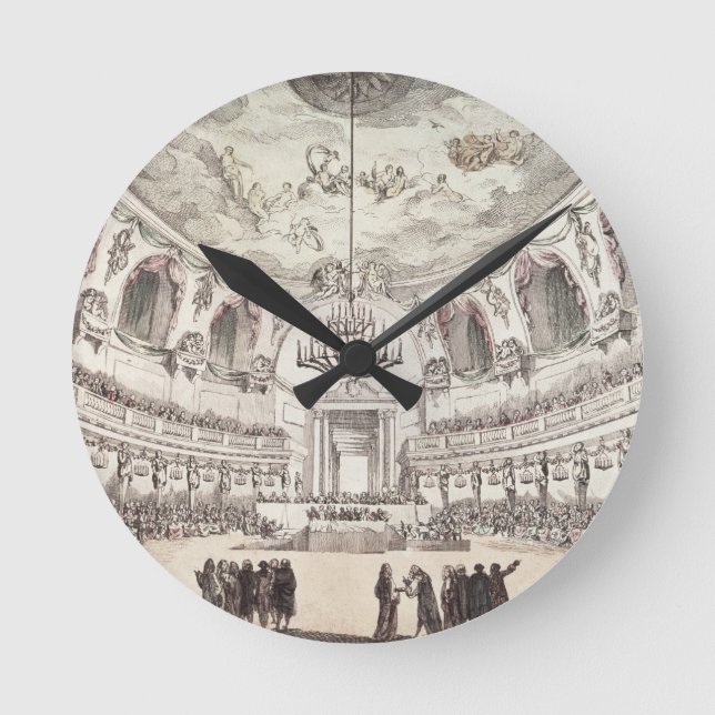 Concert Hall in Venice, 18th century (colored eng Round Clock (Front)