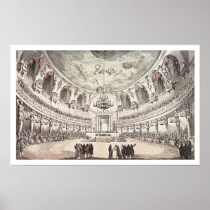 Concert Hall in Venice, 18th century (coloured eng Poster