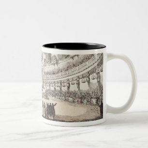 Concert Hall in Venice, 18th century (coloured eng Two-Tone Coffee Mug