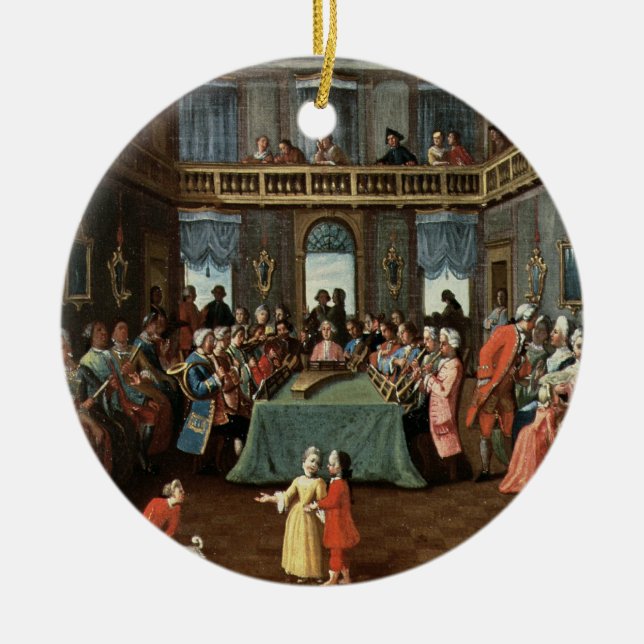 Concert in a Private House Ceramic Tree Decoration (Front)