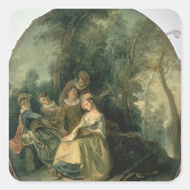 Concert in the Park, 1725 Square Sticker (Front)