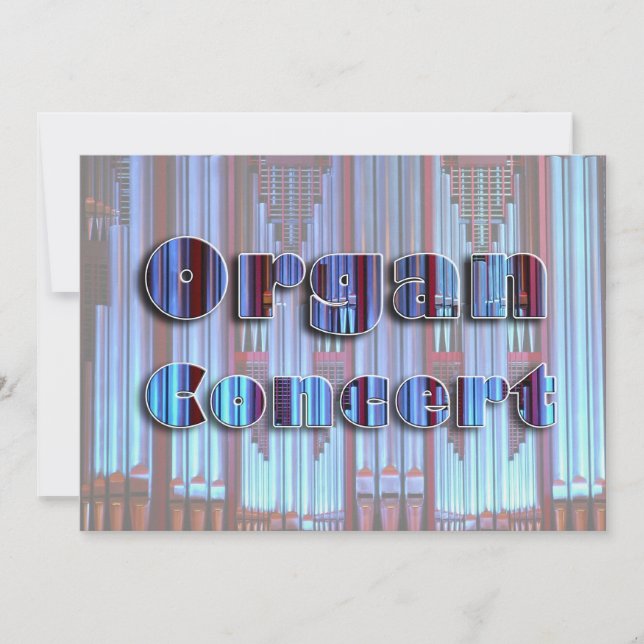 Concert invitation - blue pipes (Front)