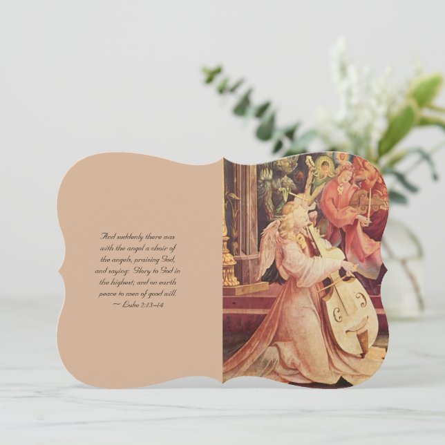 Concert of Angels with Scripture Holiday Card (Standing Front)