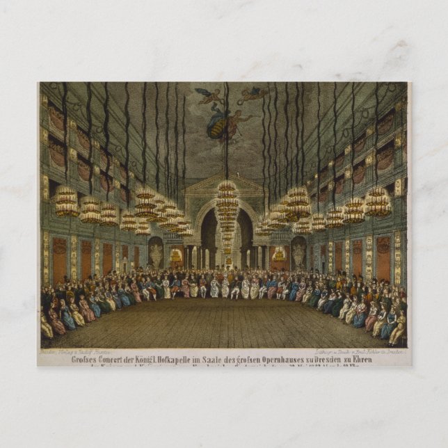 Concert of the royal band in the auditorium postcard (Front)