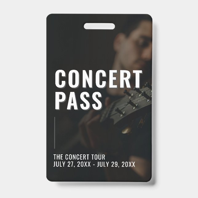 Concert Photo All Access Pass ID Badge (Front)