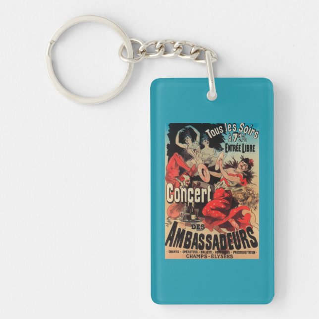 Concert Poster on Avenue de Champs-Elysees Key Ring (Front)