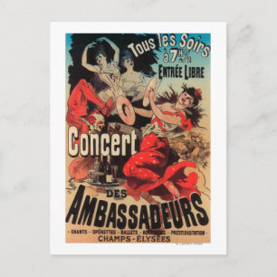Concert Poster on Avenue de Champs-Elysees Postcard