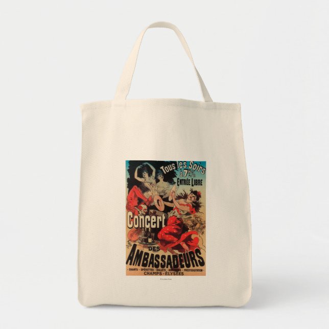 Concert Poster on Avenue de Champs-Elysees Tote Bag (Front)