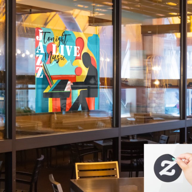 Concert Poster The Pianist - Original Oil Painting Window Cling (Restaurant Window)