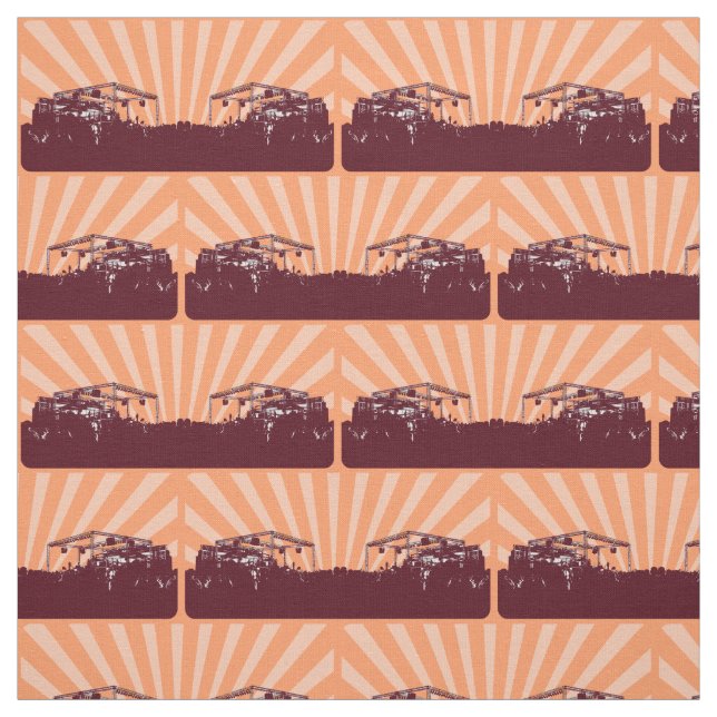 Concert Stage Epic Music Design Pattern Fun Fabric (Swatch)