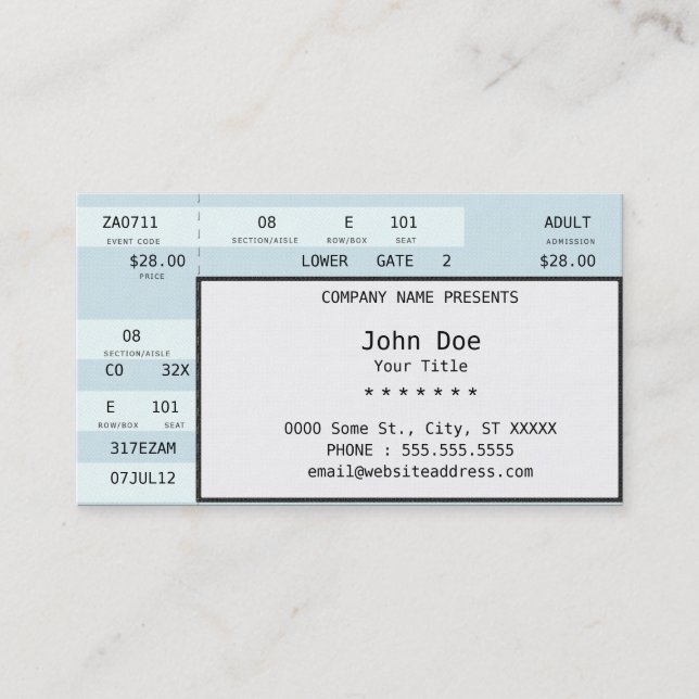 concert ticket (Front)