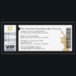 Concert Ticket Bar Mitzvah Invitation in Black<br><div class="desc">Who’s ready to rock the bema? He is. The tour is coming to town. So make him a star and his Bar Mitzvah an event to remember. This invitation is styled just like a concert ticket. The aisle, row and seat correspond to the event date for an extra flourish. A...</div>