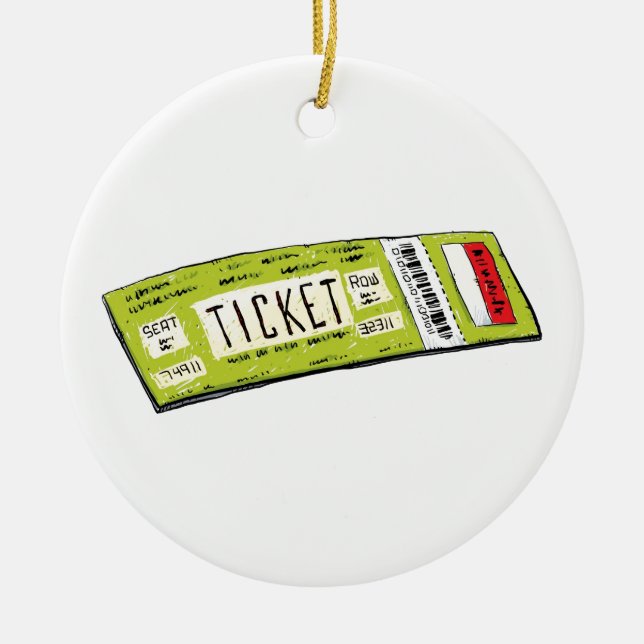 Concert Ticket Ceramic Tree Decoration (Front)