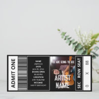Concert Ticket customised event ticket Souvenir