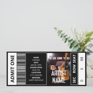 Concert Ticket customised event ticket Souvenir Invitation