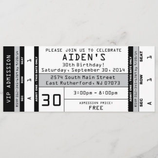 Concert Ticket Invitation Black