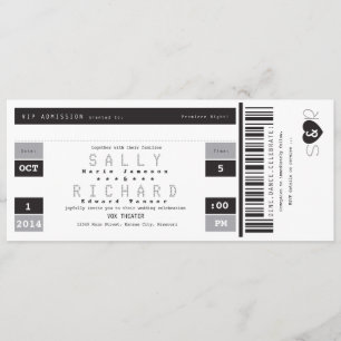 Concert Ticket Invitation Black White and Grey