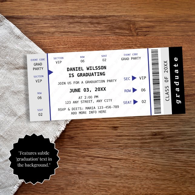 Concert Ticket Modern Class of 2025 Grad Party Invitation (Concert Ticket Modern Class of 2025 Grad Party Invitation)