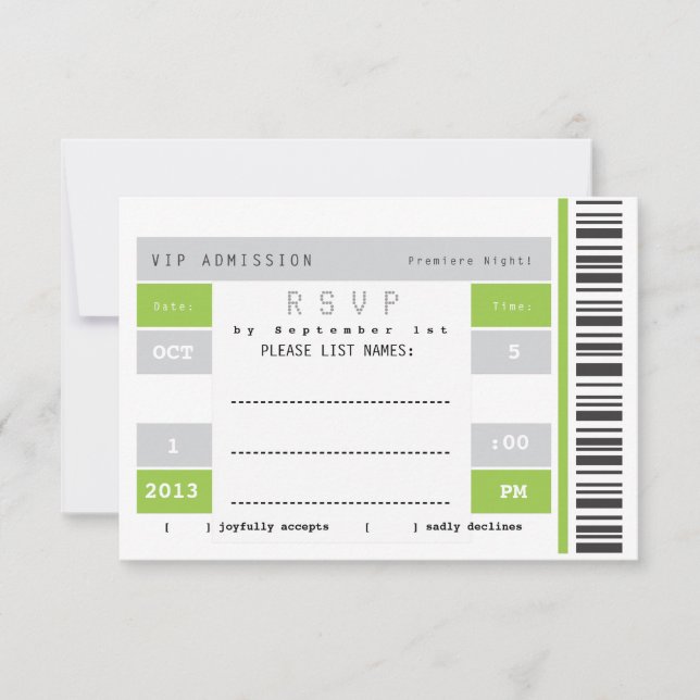 Concert Ticket Stub RSVP (Front)