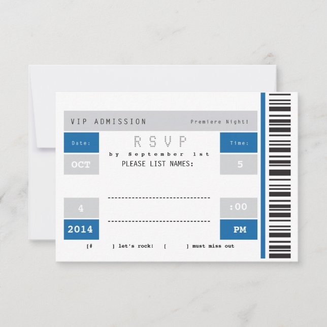 Concert Ticket Stub RSVP (Front)