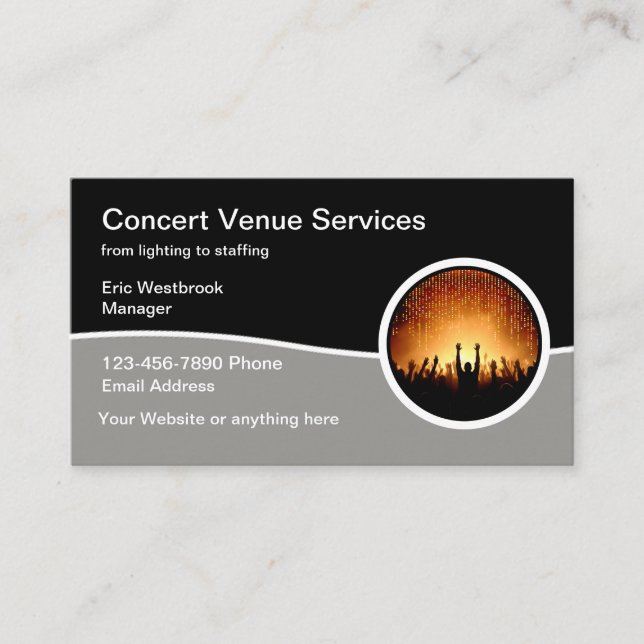 Concert Venue Services Business Cards (Front)