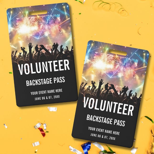 Concert Volunteer All Access Pass  ID Badge (Creator Uploaded)