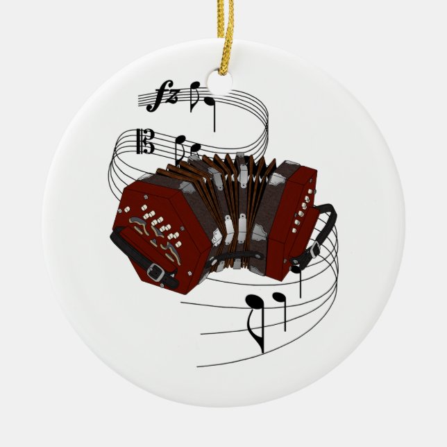 Concertina Ceramic Tree Decoration (Front)