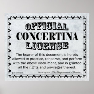 Concertina License Poster