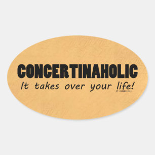 Concertinaholic Life Oval Sticker