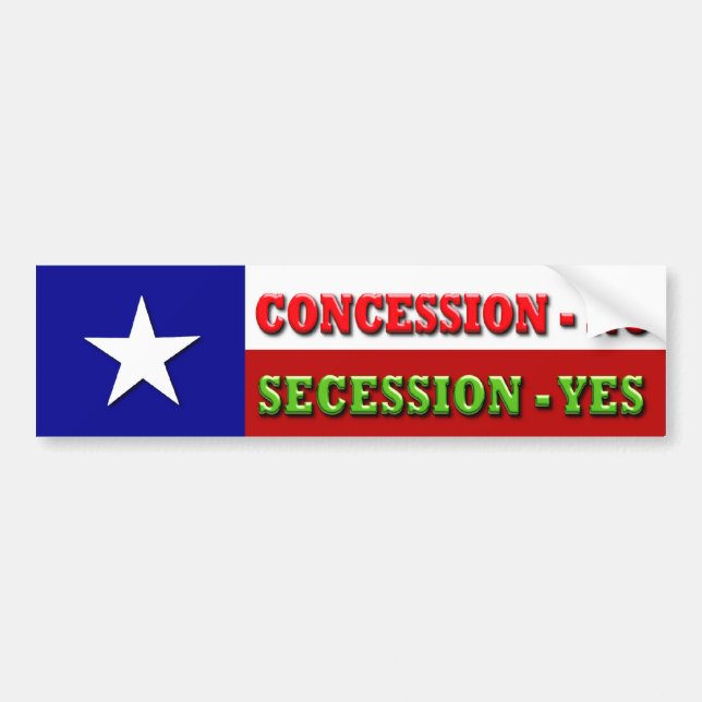 Concession - NO, Secession - YES Bumper Sticker (Front)