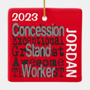 Concession Stand Worker Extraordinaire CUSTOM Ceramic Ornament
