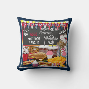 Concessions, Blue-Square Throw Pillow