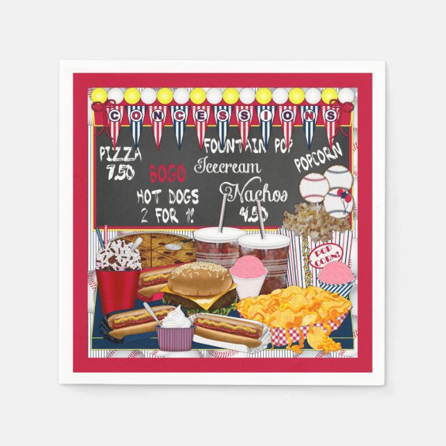 Concessions, Red-PAPER PARTY NAPKINS (Front)