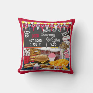 Concessions, Red-Square Throw Pillow