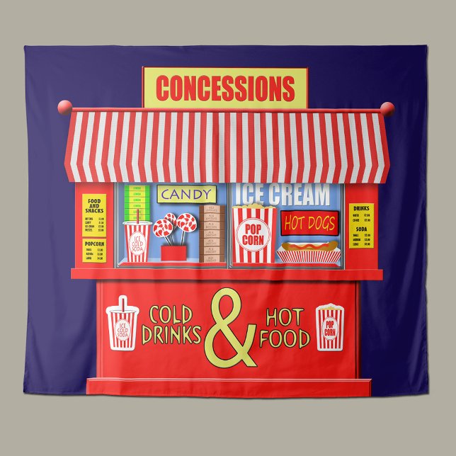  Concessions Stand Food & Drinks Tapestry (Creator Uploaded)