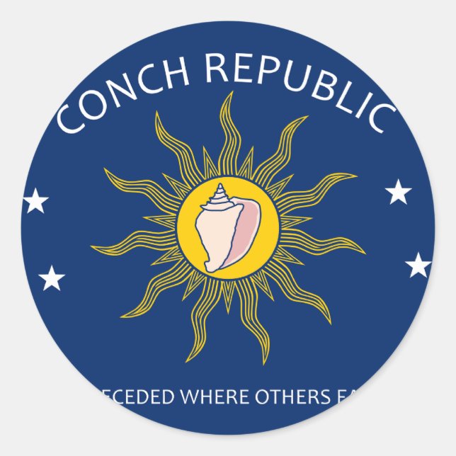 Conch Republic Classic Round Sticker (Front)