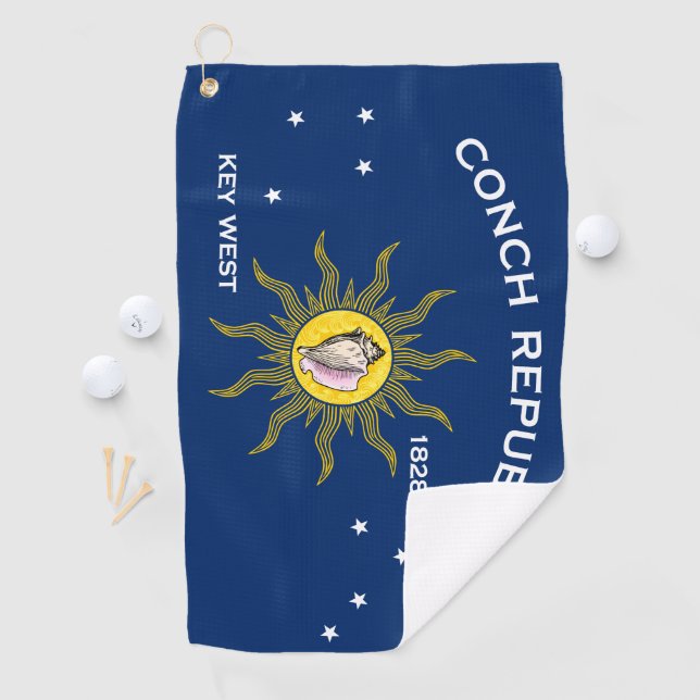 Conch Republic Flag Key West Florida Golf Towel (InSitu)