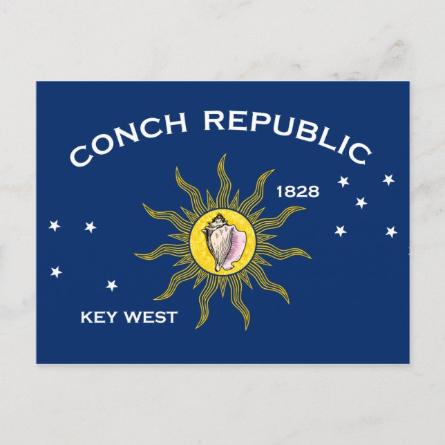 Conch Republic Flag Key West Florida Postcard (Front)