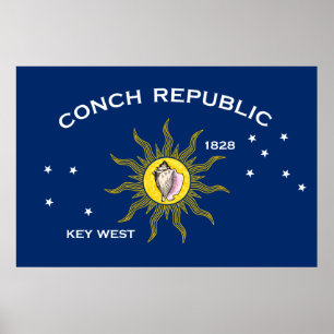 Conch Republic Flag Key West Florida Poster