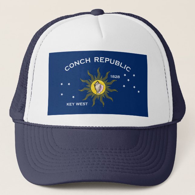 Conch Republic Flag Key West Florida Trucker Hat (Front)