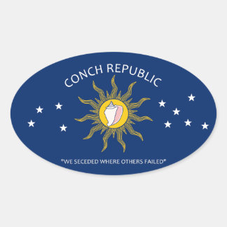 Conch Republic Flag Oval Sticker