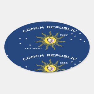 Conch Republic Flag Oval Sticker