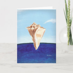 Conch sea shell and ocean painting, greeting cards