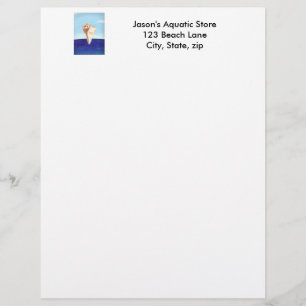 Conch Sea Shell Ocean Painting letterheads Personalized Letterhead