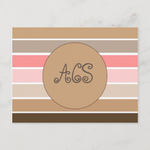 Conch Sea Shell Stripes Postcard