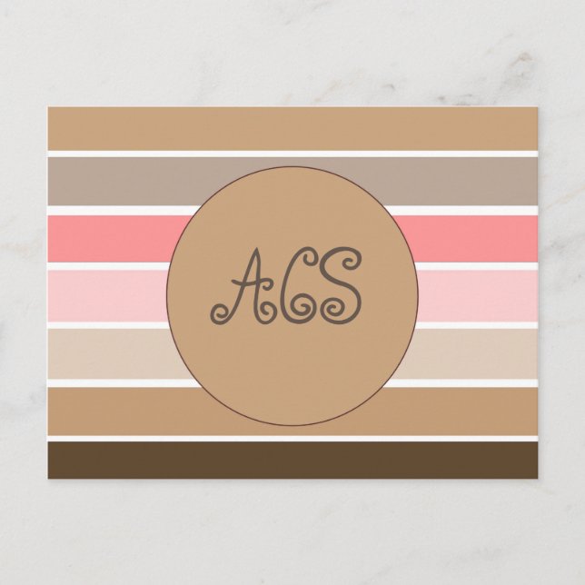 Conch Sea Shell Stripes Postcard (Front)