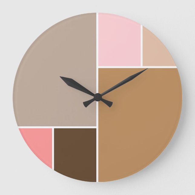 Conch Seashell Color Blocks Large Clock (Front)