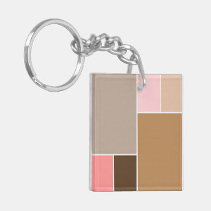 Conch Seashell Colour Blocks Key Ring