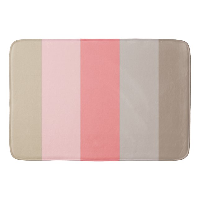 Conch Seashell Stripe Colours Bath Mat (Front)