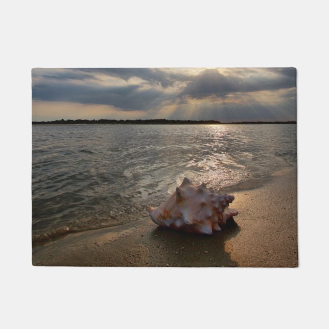 Conch Shell At Beach | St. Augustine, Fl Doormat (Front)